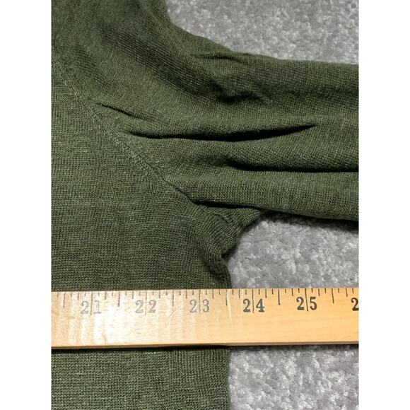 Jones Studio Open Front Cardigan Sweater Women Size XL Green Pocket Linen - Picture 9 of 11